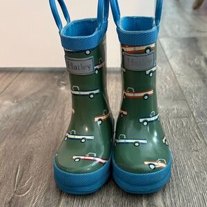 Hatley Children's Green Boots with Car Design